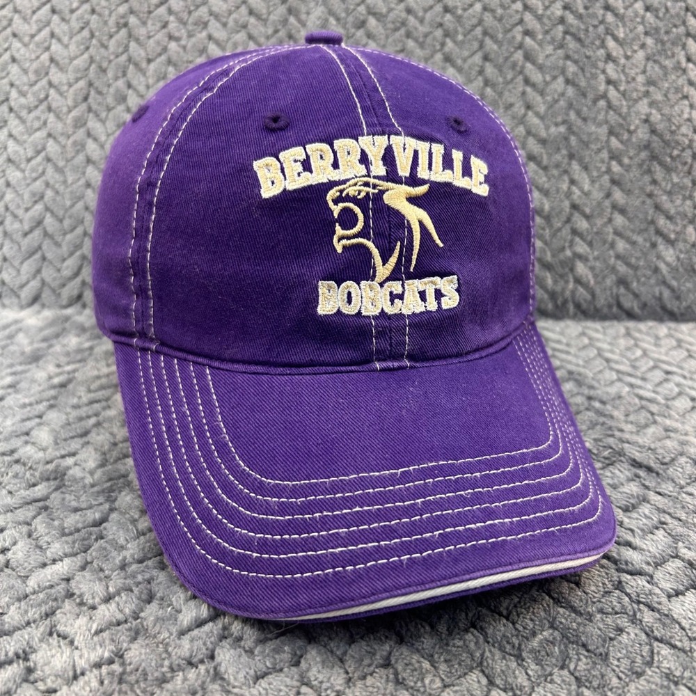 Berryville Bobcats Unisex Purple Richardson Hat Embroidered Mascot Cap MD/LG